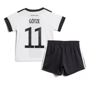 Germany Mario Gotze #11 Replica Home Stadium Kit for Kids World Cup 2022 Short Sleeve (+ pants)